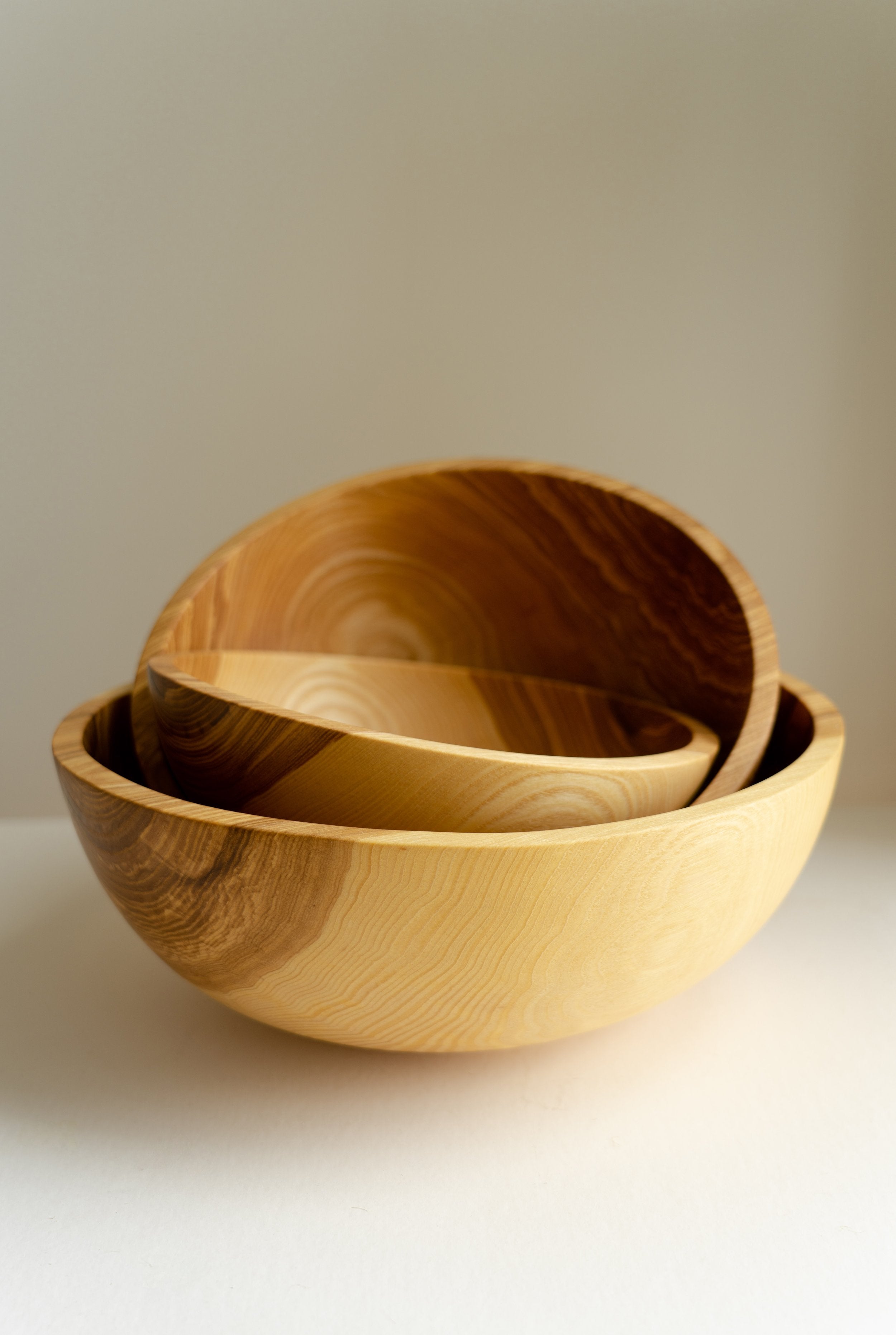 Store-4397 Hand Carved Wooden Nesting Bowl Set - Image 1