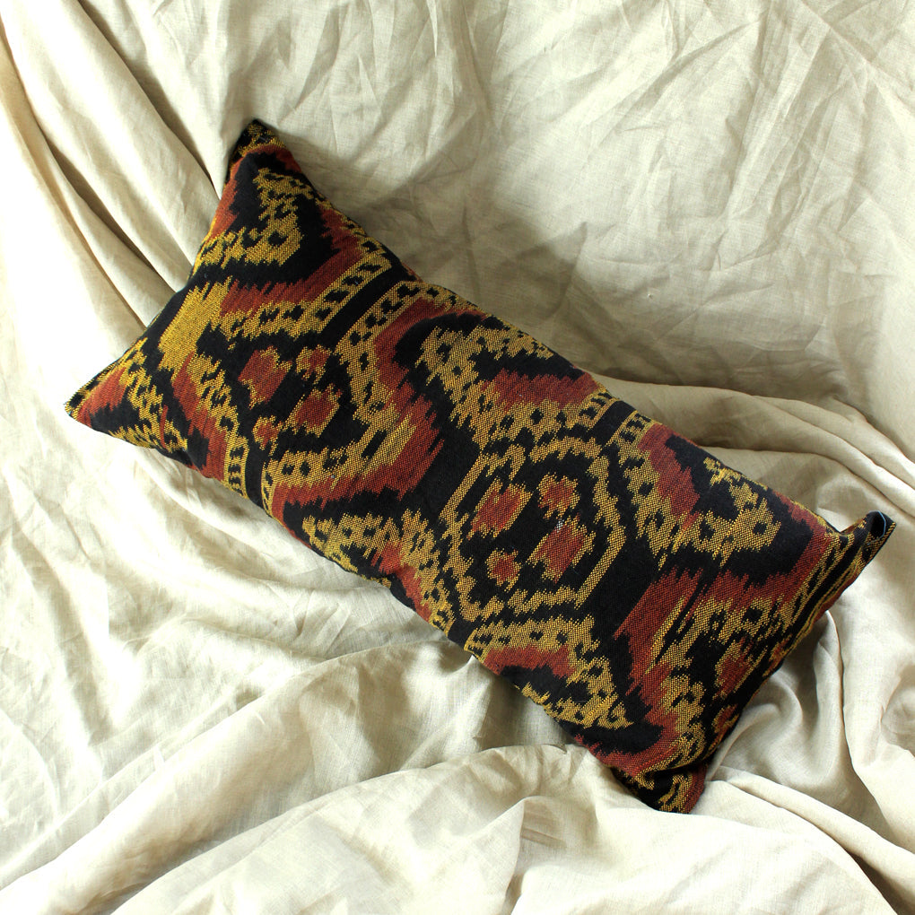 handwoven-decorative-lumbar-pillow-java-tribe-pillow-brunnaco-earth-tone-12-x-24 Handwoven Decorative Lumbar Pillow Java Tribe - Image 1