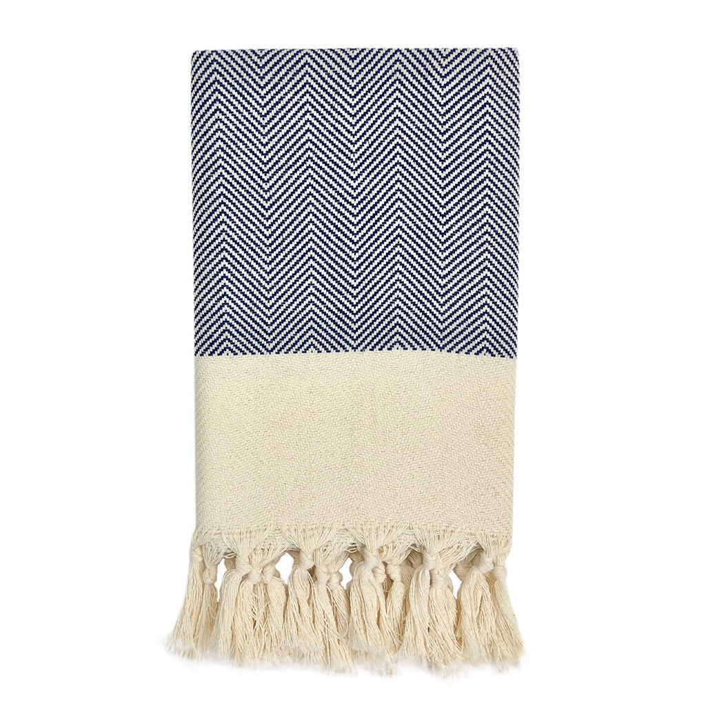 herringbone-turkish-hand-towel-turkish-hand-towels-slate-salt-navy Herringbone Turkish Hand Towel - Image 1