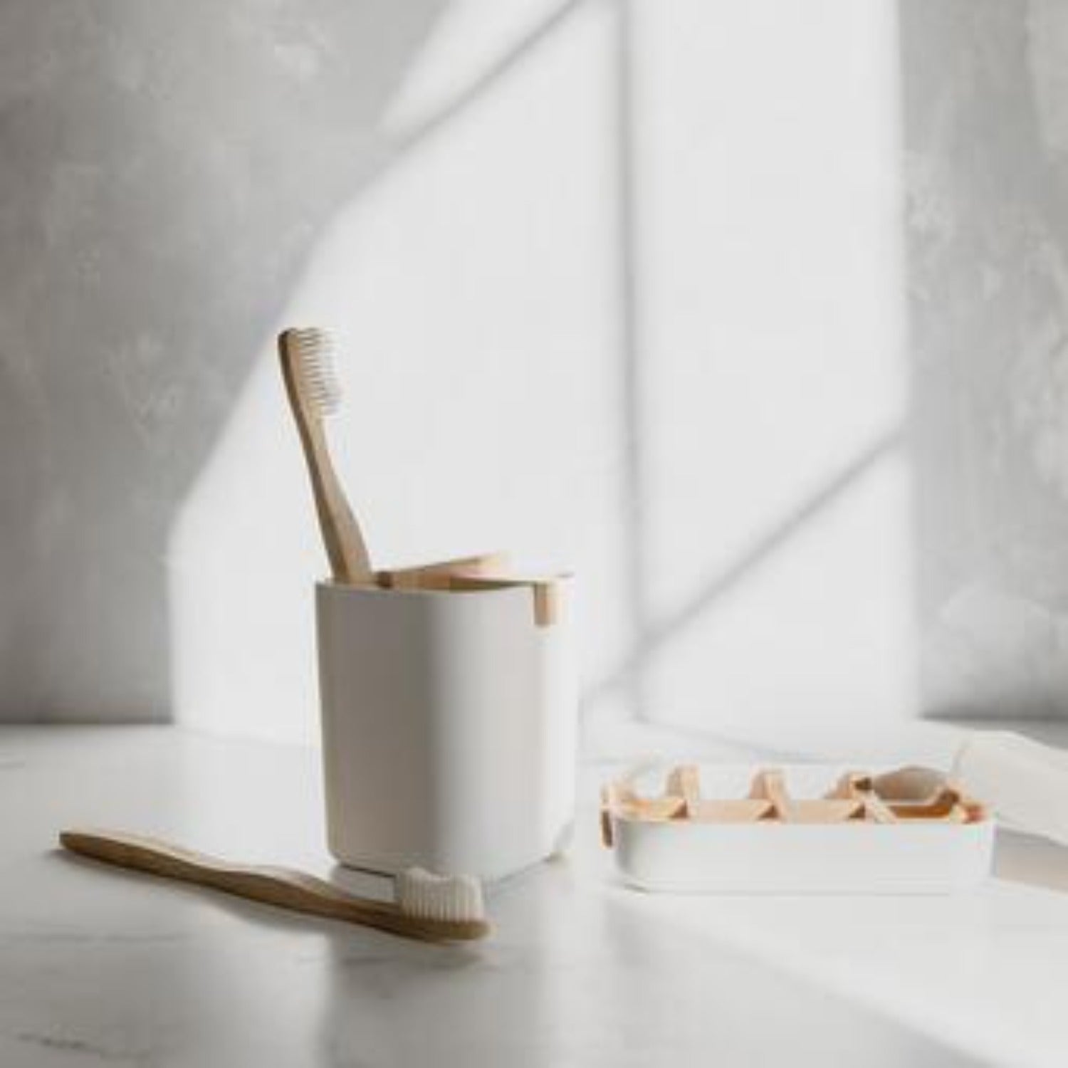 zerowastestore-com-white-zero-waste-toothbrush-holder-and-soap-dish-bundle-30393453412463 Zero Waste Brush Holder & Soap Dish Bundle - Image 1