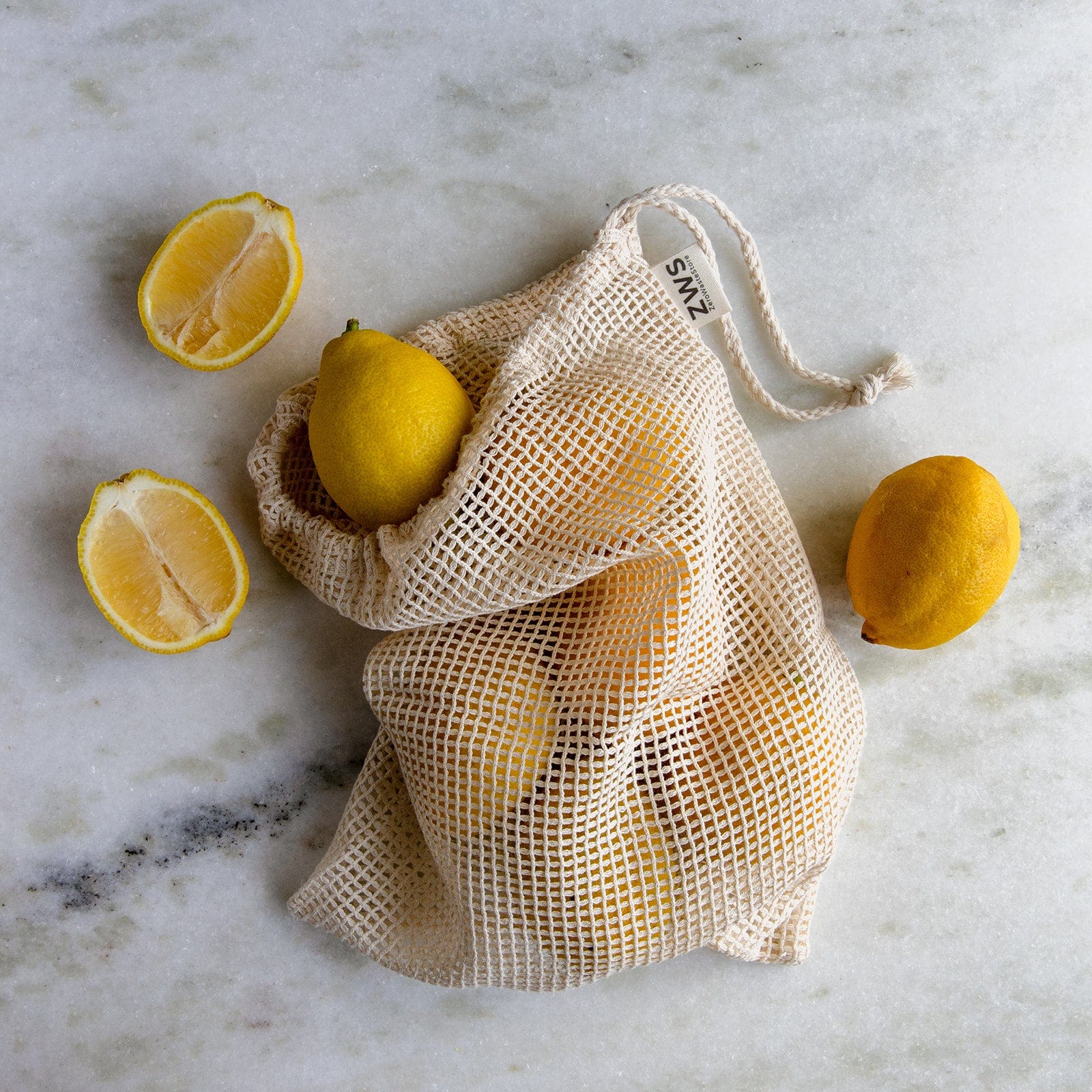 zws-essentials-1-medium-natural-organic-cotton-mesh-produce-bag-multiple-sizes-zero-waste-net-bag-31899340603503 Mesh Produce Bag - Multiple Sizes - Zero Waste Net Bag - Image 1